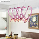 GobekUsa Heart Shaped Crystal Glass LED Hanging Light Fixture - Perfect for Restaurants