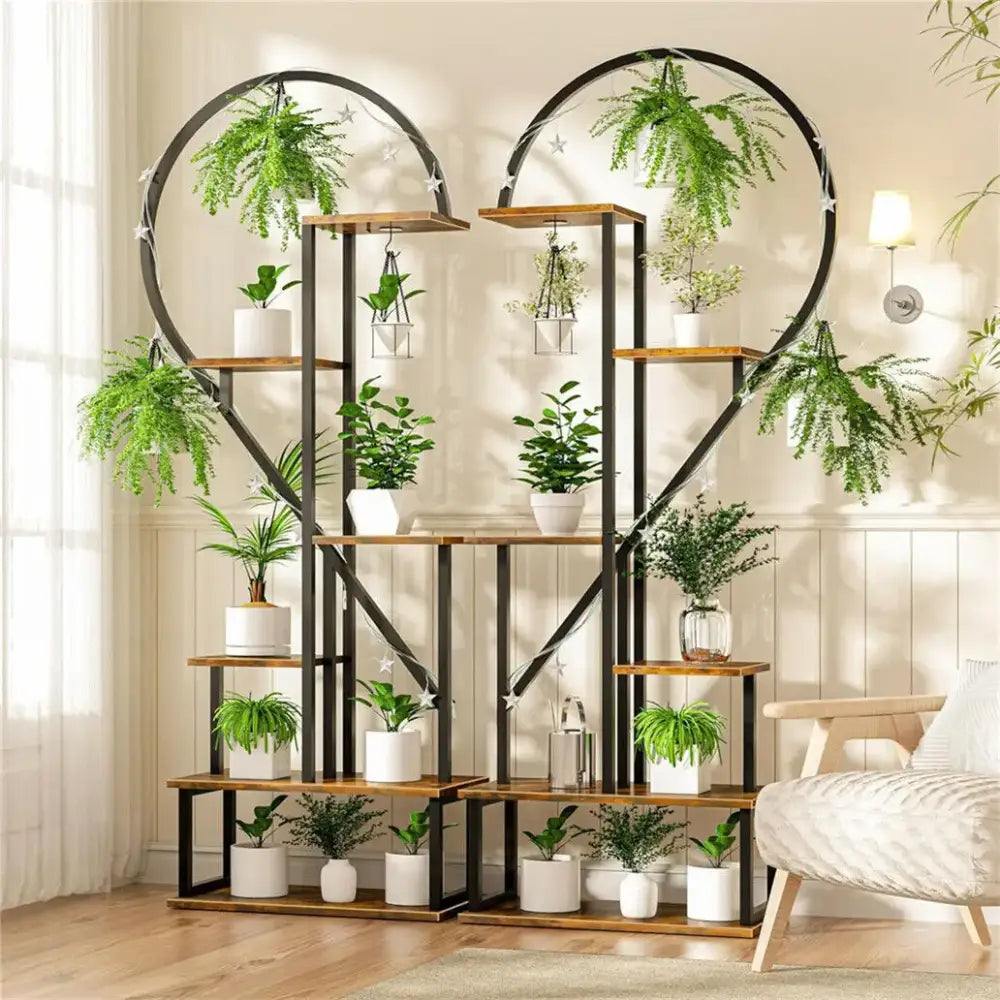 GobekUsa Heart Shaped Plant Stand with Hooks, photo 2 of 7