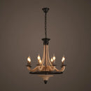 GobekUsa Hemp Rope Antique Hanging Lamp Chandelier in Black - Ideal for Restaurants and Islands