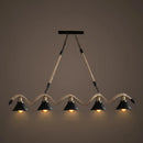 GobekUsa Hemp Rope Antique Hanging Lamp Chandelier in Black - Ideal for Restaurants and Islands