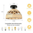 GobekUsa Hemp Rope Ceiling Light for Home Decor
