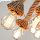 GobekUsa Hemp Rope Pendant Light: Industrial Island Lighting with Bamboo Tube in Flaxen