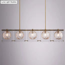GobekUsa Hexagon Glass Ball Pendant Lamp - 5-Head Island Light Fixture with Brass Finish