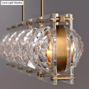 GobekUsa Hexagon Glass Ball Pendant Lamp - 5-Head Island Light Fixture with Brass Finish