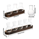 GobekUsa Hydroponic Glass Vase with Wooden Tray