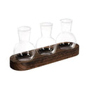 GobekUsa Hydroponic Glass Vase with Wooden Tray