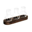 Modern hydroponic glass vases with wooden tray living room decor by Decorbites