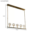 GobekUsa Ice Cube Crystal Pendant Light - Minimalist Gold Dining Room Island Lamp (5/10 Heads)