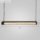 GobekUsa Industrial Black Cage Island Pendant - Tubular Design for Dining Room Ceiling