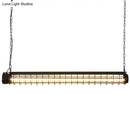 GobekUsa Industrial Black Cage Island Pendant - Tubular Design for Dining Room Ceiling