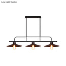 GobekUsa Industrial Black Finish Flared Hanging Lamp with 3 Lights - Perfect for Restaurants!