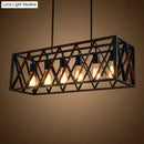 GobekUsa Industrial Black Iron Pendant Light with Rectangle Frame - Perfect for Restaurants and Hanging Over Islands