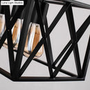 GobekUsa Industrial Black Iron Pendant Light with Rectangle Frame - Perfect for Restaurants and Hanging Over Islands