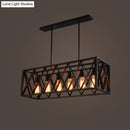 GobekUsa Industrial Black Iron Pendant Light with Rectangle Frame - Perfect for Restaurants and Hanging Over Islands