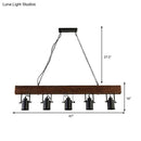 GobekUsa Industrial Black Metal Island Light Fixture - 5-Light Kitchen Hanging Lamp