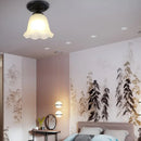 GobekUsa Industrial Black Semi Flush Ceiling Light with Milky Glass Shade – Perfect for Gallery