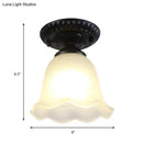 GobekUsa Industrial Black Semi Flush Ceiling Light with Milky Glass Shade – Perfect for Gallery