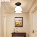 GobekUsa Industrial Black Semi Flush Ceiling Light with Milky Glass Shade – Perfect for Gallery