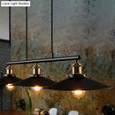 GobekUsa Industrial Black Wide Flare Pulley Pendant Light for Restaurant - 3 Bulb Hanging Island Fixture