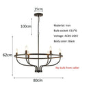 GobekUsa Industrial Chandelier Light: Retro Iron Pendant Lamp for Living Room, Kitchen, Restaurant