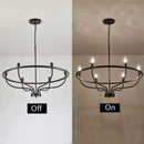 GobekUsa Industrial Chandelier Light: Retro Iron Pendant Lamp for Living Room, Kitchen, Restaurant