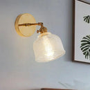 GobekUsa Industrial Clear Glass Dome Wall Sconce: Prismatic 1-Light Bedroom Lighting Fixture