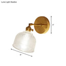 GobekUsa Industrial Clear Glass Dome Wall Sconce: Prismatic 1-Light Bedroom Lighting Fixture