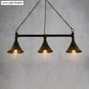 GobekUsa Industrial Cone Pendant Light - 3-Light Black Wrought Iron Hanging Lamp for Dining Room