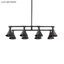 GobekUsa Industrial Conical Iron Pendant Light with 8 Bulbs for Wine Bar - Black/Rust