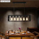 GobekUsa Industrial Cross Framed Pendant Light in Black for Dining Room - Iron Hanging Island Light