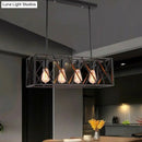 GobekUsa Industrial Cross Framed Pendant Light in Black for Dining Room - Iron Hanging Island Light