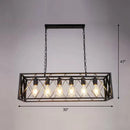 GobekUsa Industrial Cross Framed Pendant Light in Black for Dining Room - Iron Hanging Island Light
