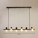 GobekUsa Industrial Iron Ceiling Light: Black Naked Bulb Pendant Spotlight for Dining Room Island