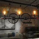 GobekUsa Industrial Iron Hanging Light Fixture - Wheel Piping, 2/3/4 Heads, Black - for Living Room Island