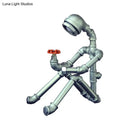 GobekUsa Industrial Iron Pipe-Man Bedside Night Lamp - Silver/Bronze Table Lighting