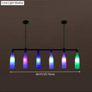 GobekUsa Industrial Iron Pipe Wine Bottle Pendant Light - Multi-Color Island Lamps