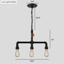 GobekUsa Industrial Metal 3-Head Hanging Light with Red Valve Decor - Water Pipe Restaurant Island Lamp