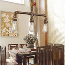 GobekUsa Industrial Metal 3-Head Hanging Light with Red Valve Decor - Water Pipe Restaurant Island Lamp