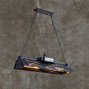 GobekUsa Industrial Metal 4-Light Suspension Lamp with Hollow-out Design for Dining Room Island