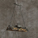 GobekUsa Industrial Metal 4-Light Suspension Lamp with Hollow-out Design for Dining Room Island