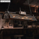 GobekUsa Industrial Metal 4-Light Suspension Lamp with Hollow-out Design for Dining Room Island