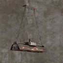 GobekUsa Industrial Metal 4-Light Suspension Lamp with Hollow-out Design for Dining Room Island