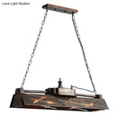 GobekUsa Industrial Metal 4-Light Suspension Lamp with Hollow-out Design for Dining Room Island