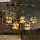 GobekUsa Industrial Metal 5-Head Black Cage Island Lighting Fixture for Restaurants and Plants