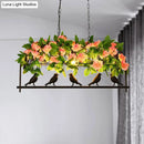 GobekUsa Industrial Metal Birdcage Flower Island Lamp: Black, 3/4 Heads, Hanging Ceiling Light for Restaurants