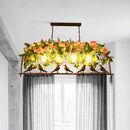 GobekUsa Industrial Metal Birdcage Flower Island Lamp: Black, 3/4 Heads, Hanging Ceiling Light for Restaurants