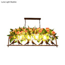 GobekUsa Industrial Metal Birdcage Flower Island Lamp: Black, 3/4 Heads, Hanging Ceiling Light for Restaurants
