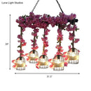GobekUsa Industrial Metal Black Island Pendant Light with Cage - 5 Bulb Hanging Lamp Kit for Restaurants
