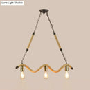 GobekUsa Industrial Metal Island Pendant Light Fixture with Exposed Bulbs - Beige, 3 Lights
