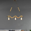 GobekUsa Industrial Metal Island Pendant Light Fixture with Exposed Bulbs - Beige, 3 Lights